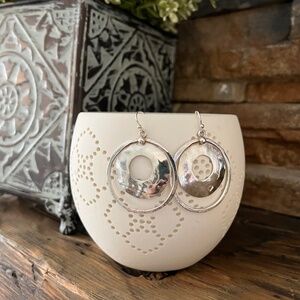 Silpada Sterling Silver Hammered Double Circle Earrings - Retired W1322